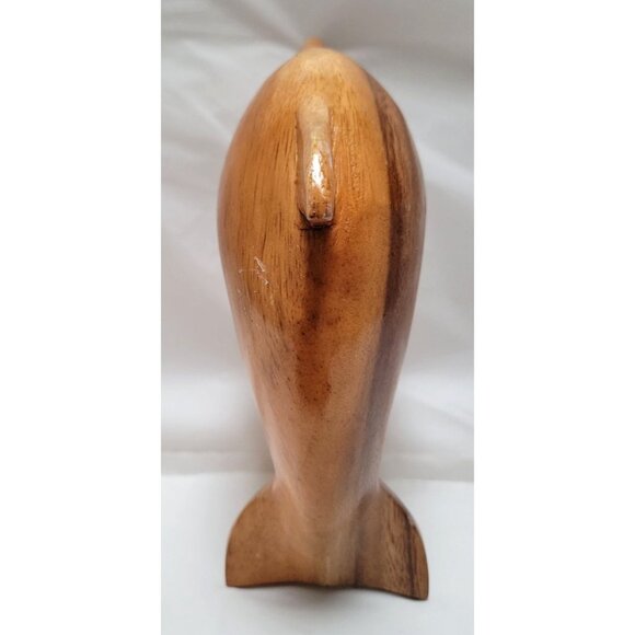 Hand-Carved Wooden Dolphin Figurine Figure Statue About 7 Inches Long - Lot E - Picture 6 of 7